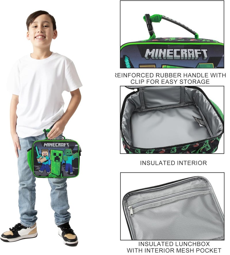 Bio World Minecraft Creepers and Block Characters Insulated Lunch Kit - Image 4